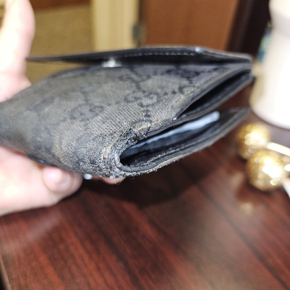 GUCCI Jackie Horse bit leather and canvas compact wallet. Black - Picture 2 of 12